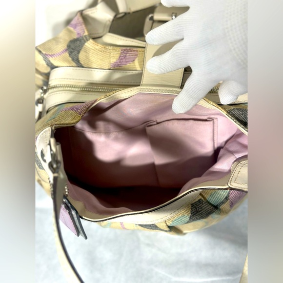 Coach Lynn Soho canvas and leather with silver hardware and silver metal. - Picture 11 of 15